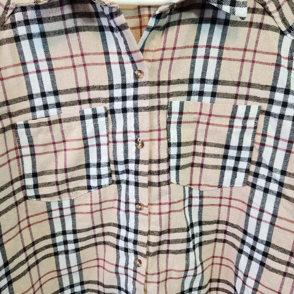 Spoon Jeans Womens Plaid Button Down Shirt Size L - Picture 4 of 11